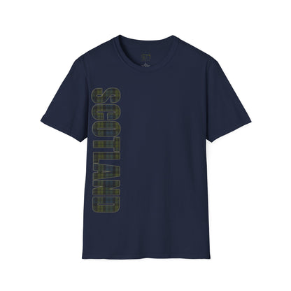 Scotland Lettering Campbell Tartan Softstyle T-Shirt, Unisex Tee, Various Colours