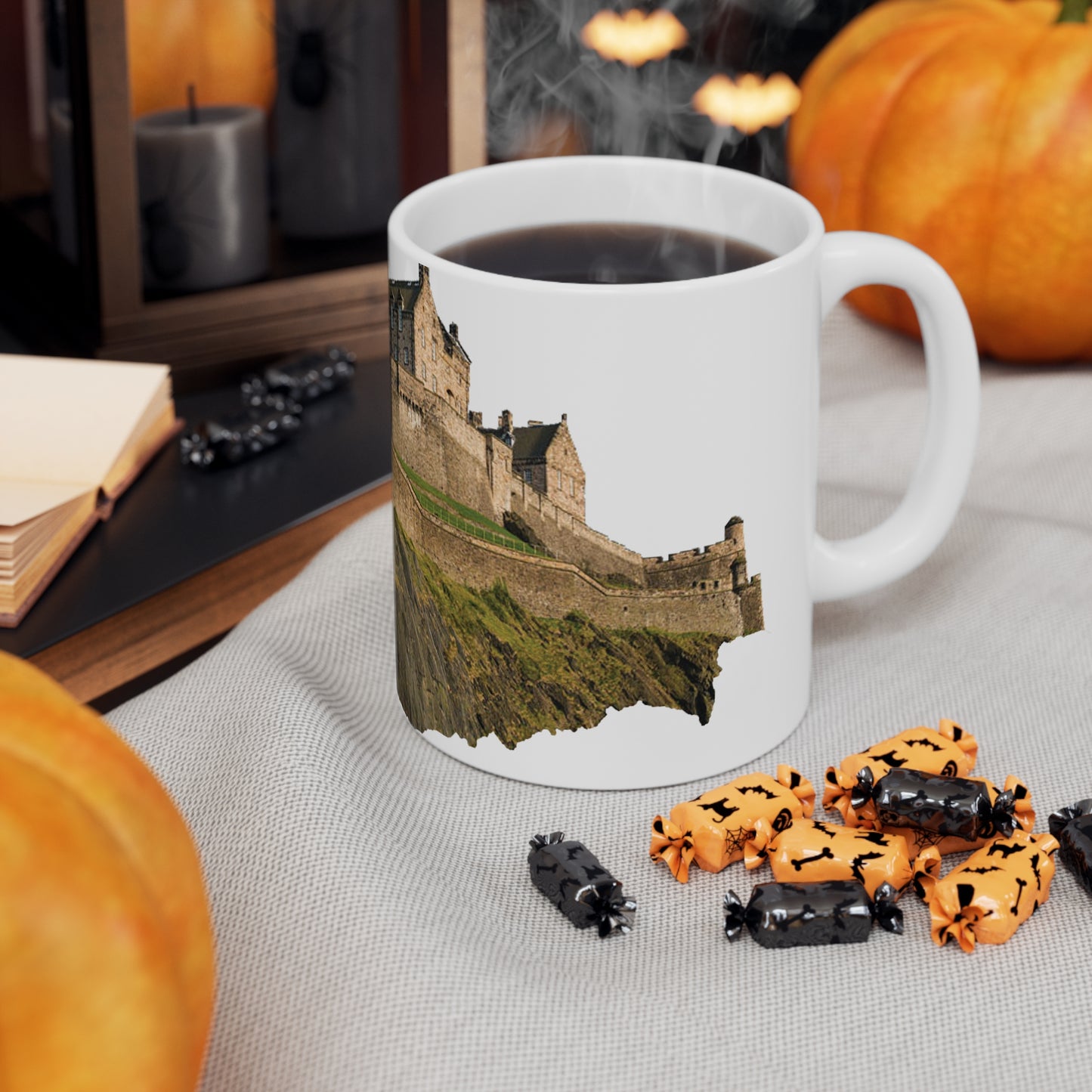 Edinburgh Castle on the Rock Photo Mug, White