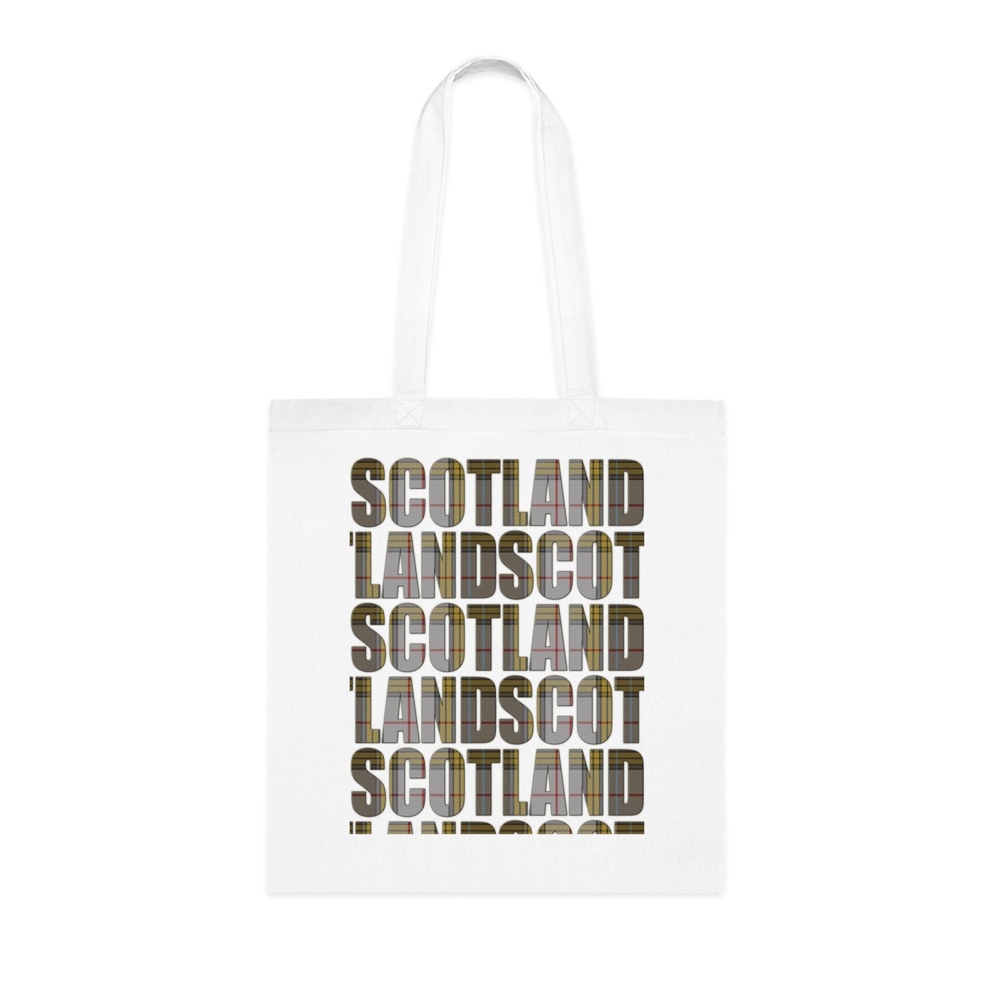 Reversible Scotland Tartan Map Cotton Tote Bag - Buchanan Tartan