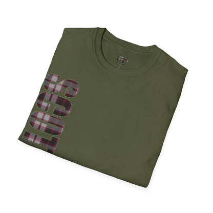 Scotland Lettering MacPherson Tartan Softstyle T-Shirt, Unisex Tee, Various Colours