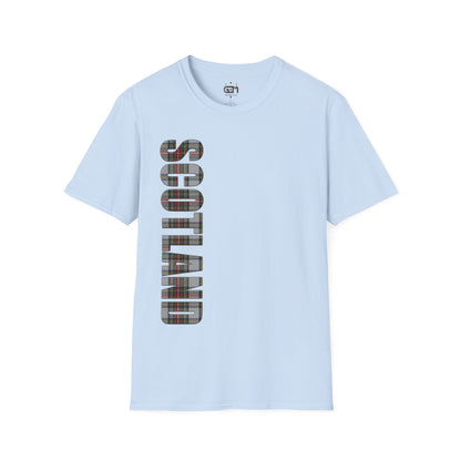 Scotland Lettering Tartan Softstyle Unisex T-Shirt, Stewart Dress Tartan Tee