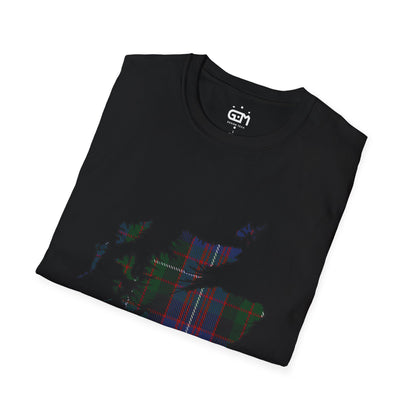 Scotland Tartan Map Softstyle Unisex T-Shirt - Rankin Tartan Tee