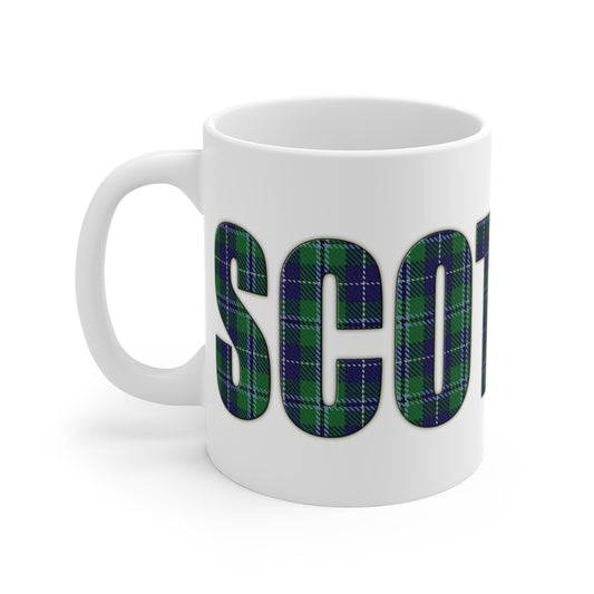 Scotland Lettering Tartan Mug 11oz, Douglas Tartan