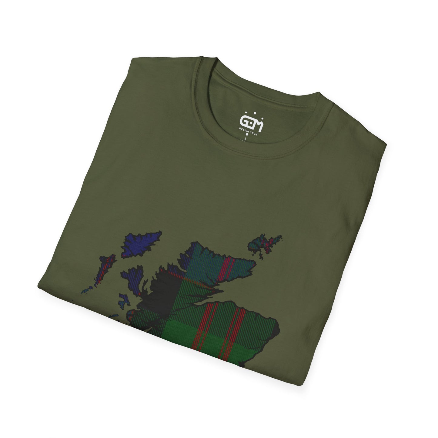 Scotland Tartan Map Softstyle Unisex T-Shirt - MacDonald Tartan Tee