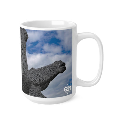 Kelpies Photo Mug, Coffee Cup, Tea Cup, Scottish Art, Scottish Landmarks, Scottish Nature, White