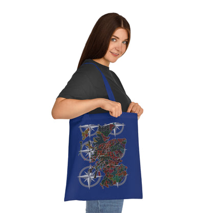 Scotland Tartan Clan Map Cotton Tote Bag