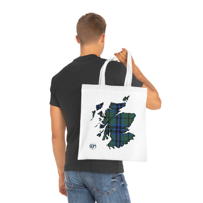 Reversible Scotland Tartan Map Cotton Tote Bag - Keith Tartan