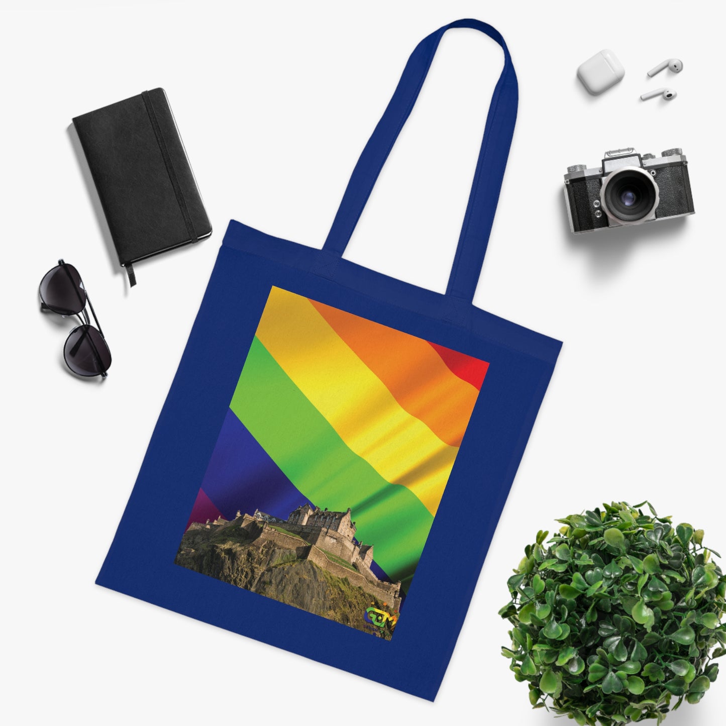 Edinburgh Castle Pride Flag Sky Cotton Tote Bag