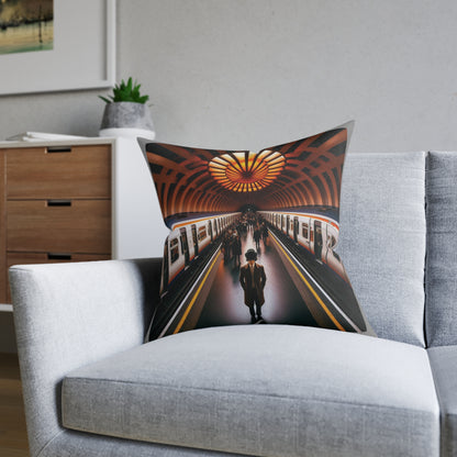 Glasgow's Clockwork Orange Subway Square Cushion, Various Sizes