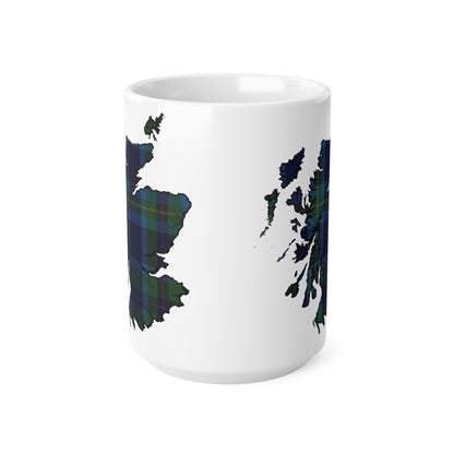 Miller Tartan Scotland Map Mug, Coffee Cup, Tea Cup, Scotland, White