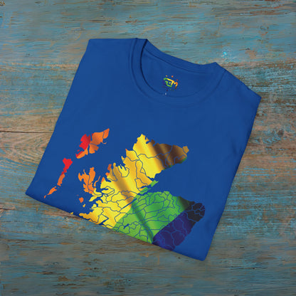 Scotland has PRiDE Flag Clan Regions Map Unisex T-Shirt, Various Colours