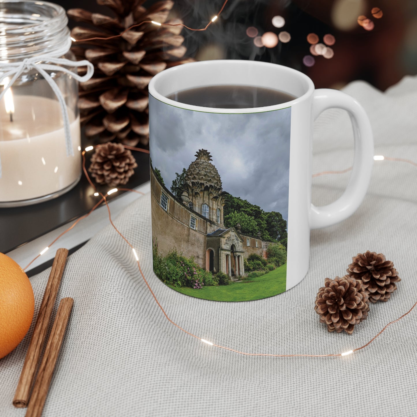 Dunmore Pineapple Photo Mug, Coffee Cup, Tea Cup, Scotland, White