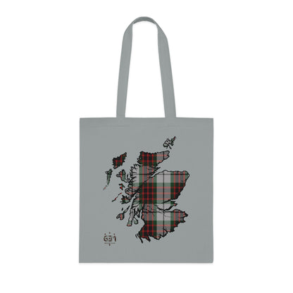 Reversible Scotland Tartan Map Cotton Tote Bag - Fraser Tartan