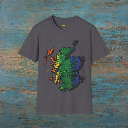 Scotland Is Proud Rain Map Unisex T-Shirt, Various Colours