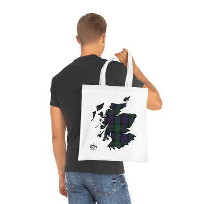 Reversible Scotland Tartan Map Cotton Tote Bag - Argyle Tartan