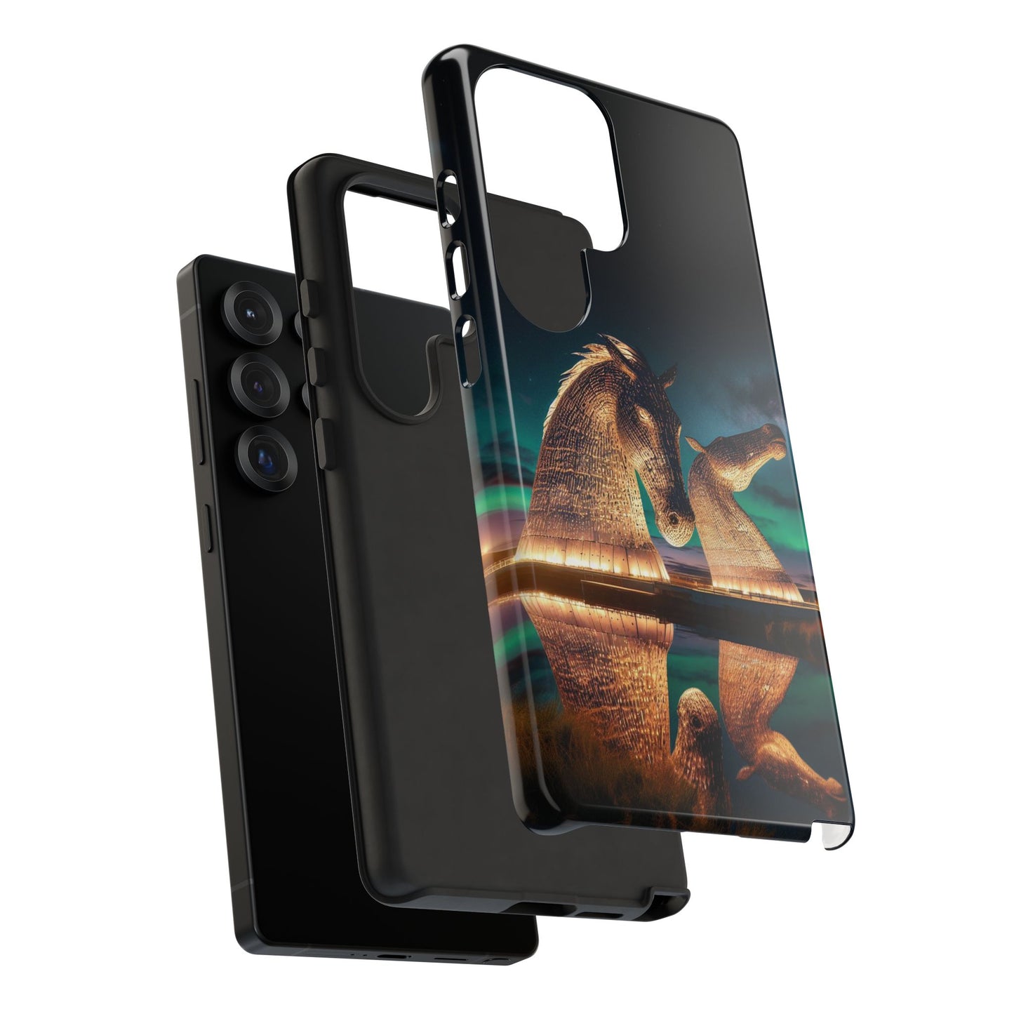 Kelpies Northern Lights Art Phone Case, Scotland, Samsung
