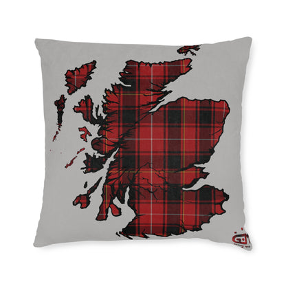 Reversible Square Cushion : Stag / Scotland Map - MacIver Tartan, Various Sizes