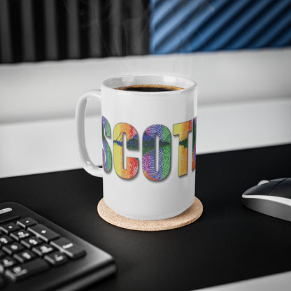 Scotland Lettering Pride Fingerprint Mug, Coffee Cup, Tea Cup, White