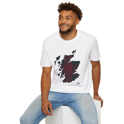 Tartan Scotland Map Softstyle Unisex T-Shirt - Lindsay Tartan Tee