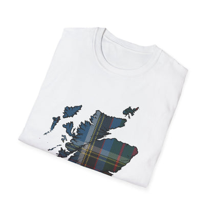 Tartan Scotland Map Softstyle Unisex T-Shirt - Anderson Old Tartan Tee