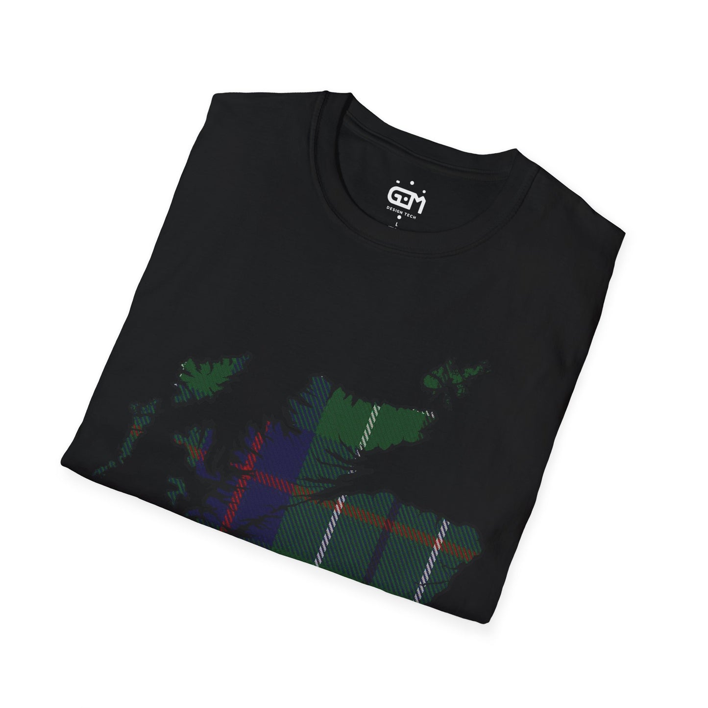 Scotland Tartan Map Softstyle Unisex T-Shirt, Duncan Tartan, Various Colours