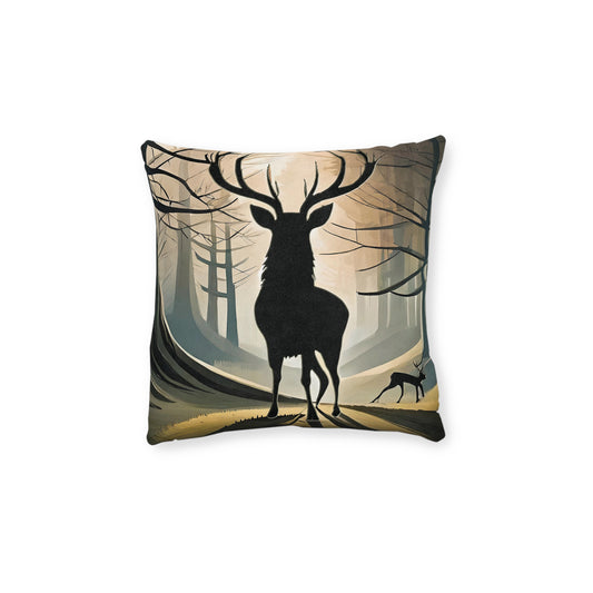 Stag Silhouette Square Cushion, Various Sizes