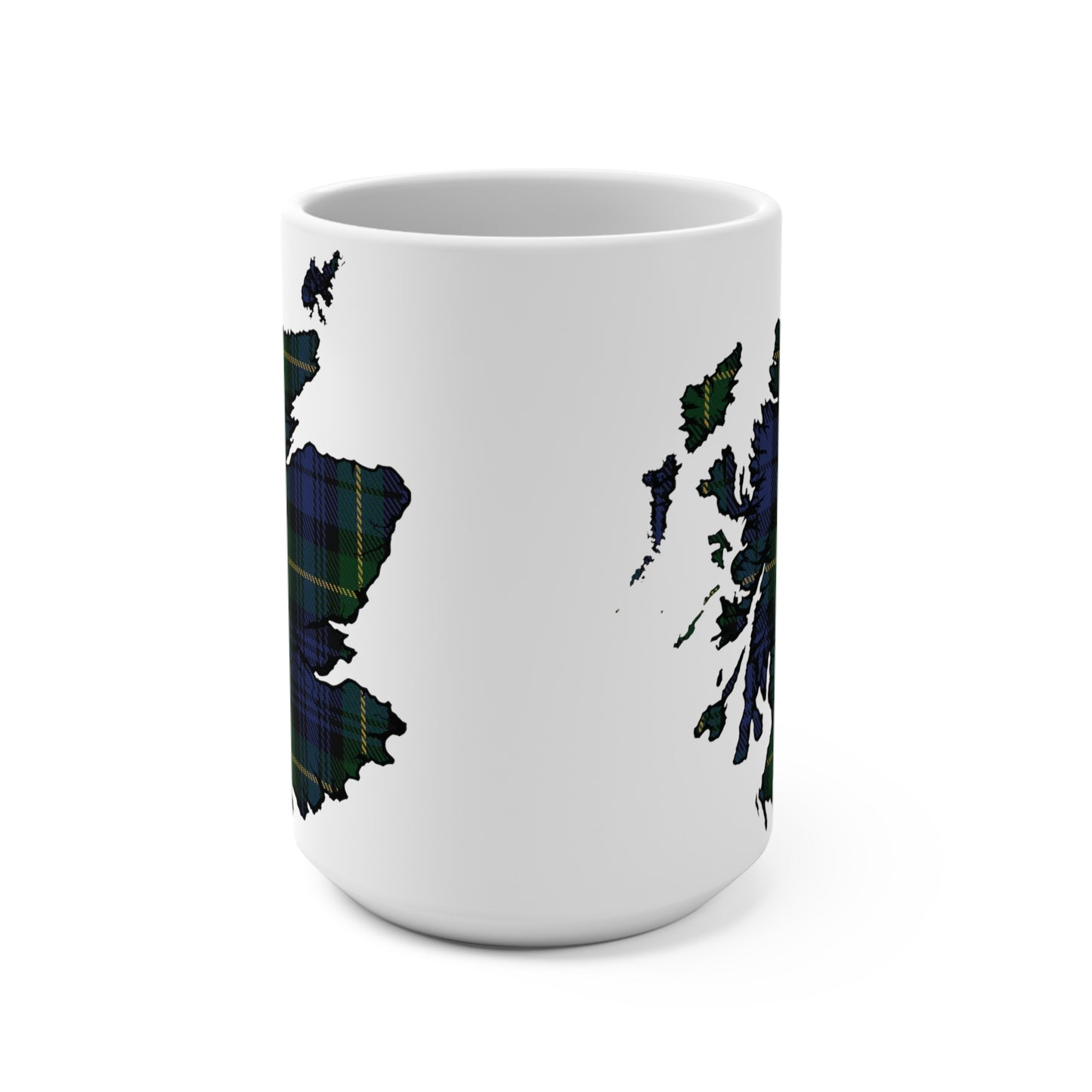 Scotland Map Mug 15oz, Gordon Tartan