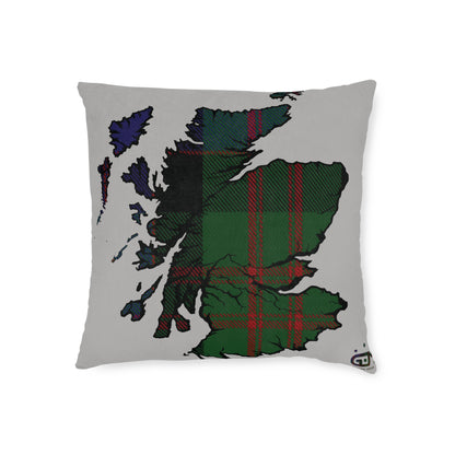 Reversible Square Cushion : Stag / Scotland Map - MacDonald Tartan, Various Sizes