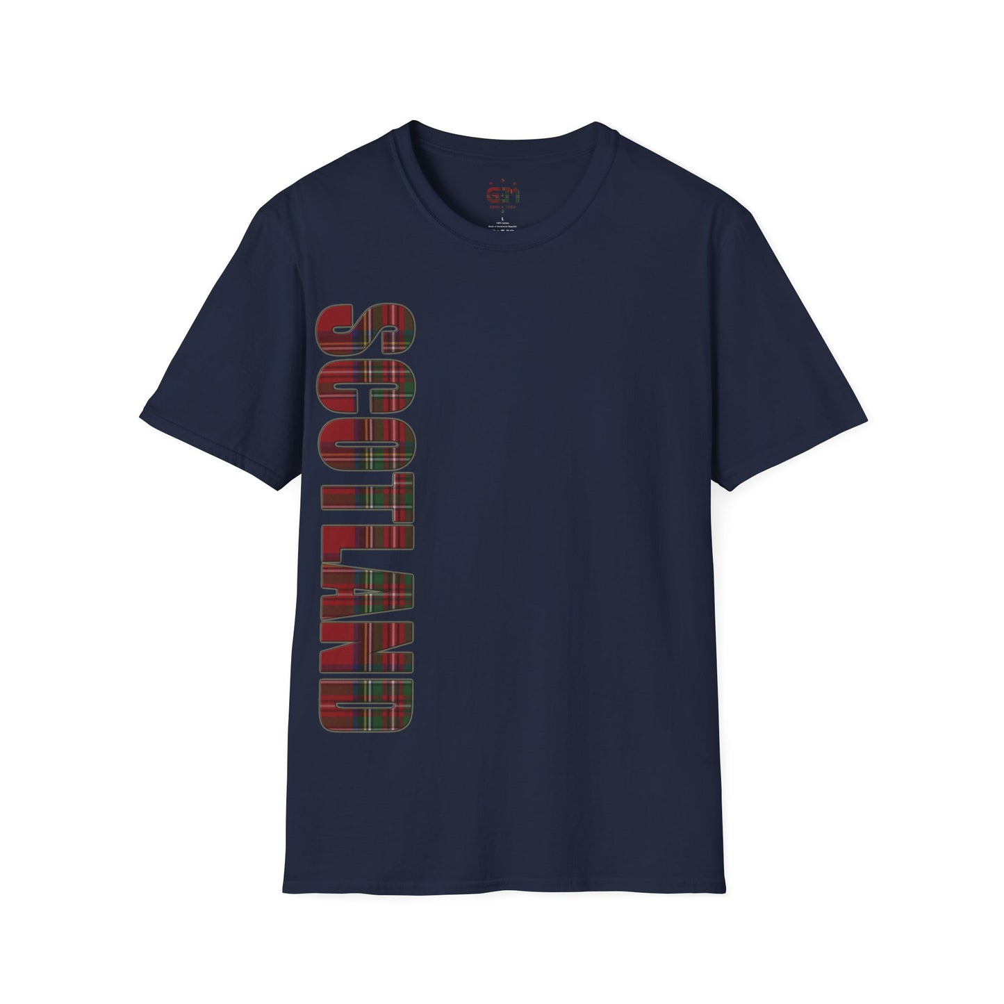 Scotland Lettering Stewart Royal Tartan Softstyle T-Shirt, Unisex Tee, Various Colours