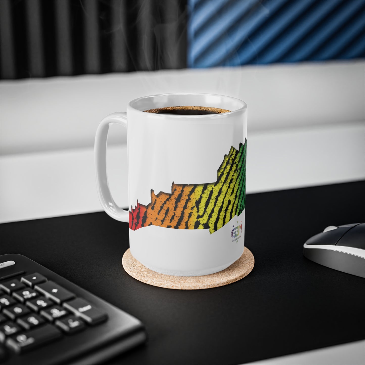 Edinburgh Castle Pride Fingerprint Art Mug, White