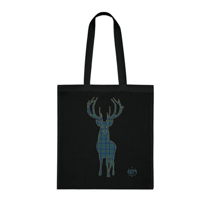 Reversible Scotland Tartan Stag Cotton Tote Bag - Keith Tartan