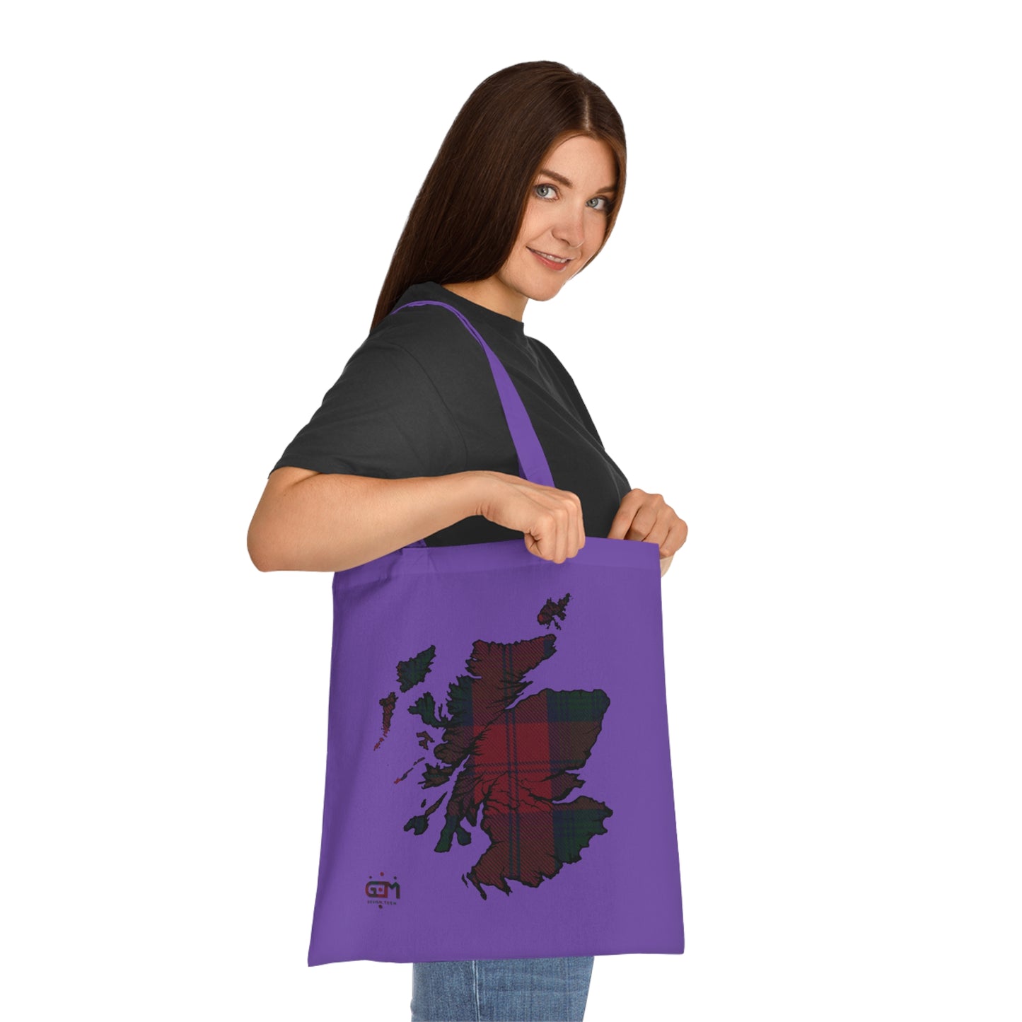 Reversible Scotland Tartan Map Cotton Tote Bag - Lindsay Tartan