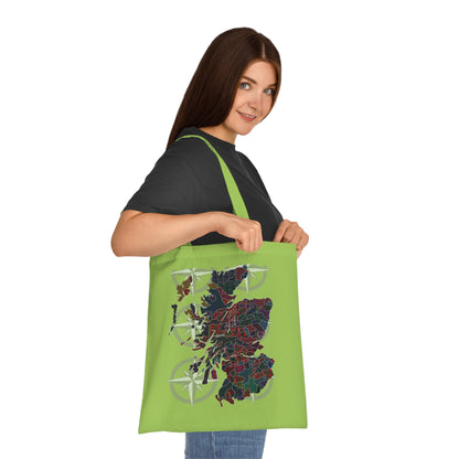 Scotland Tartan Clan Map Cotton Tote Bag