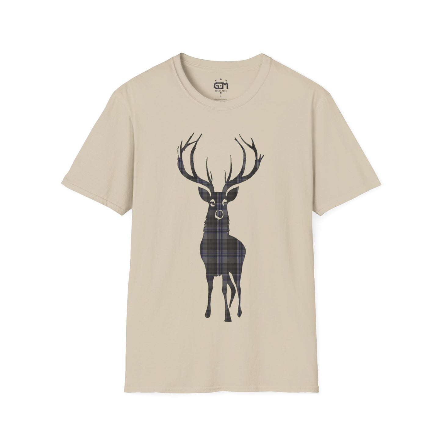 Tartan Stag Softstyle T-Shirt - Hood Tartan, Unisex Tee, Scottish Scenery, Various Colours