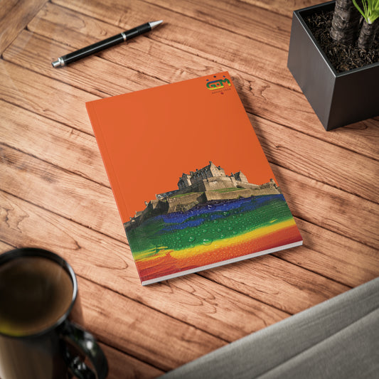 Edinburgh Castle Pride Rain Rockface Softcover Notebook, A5