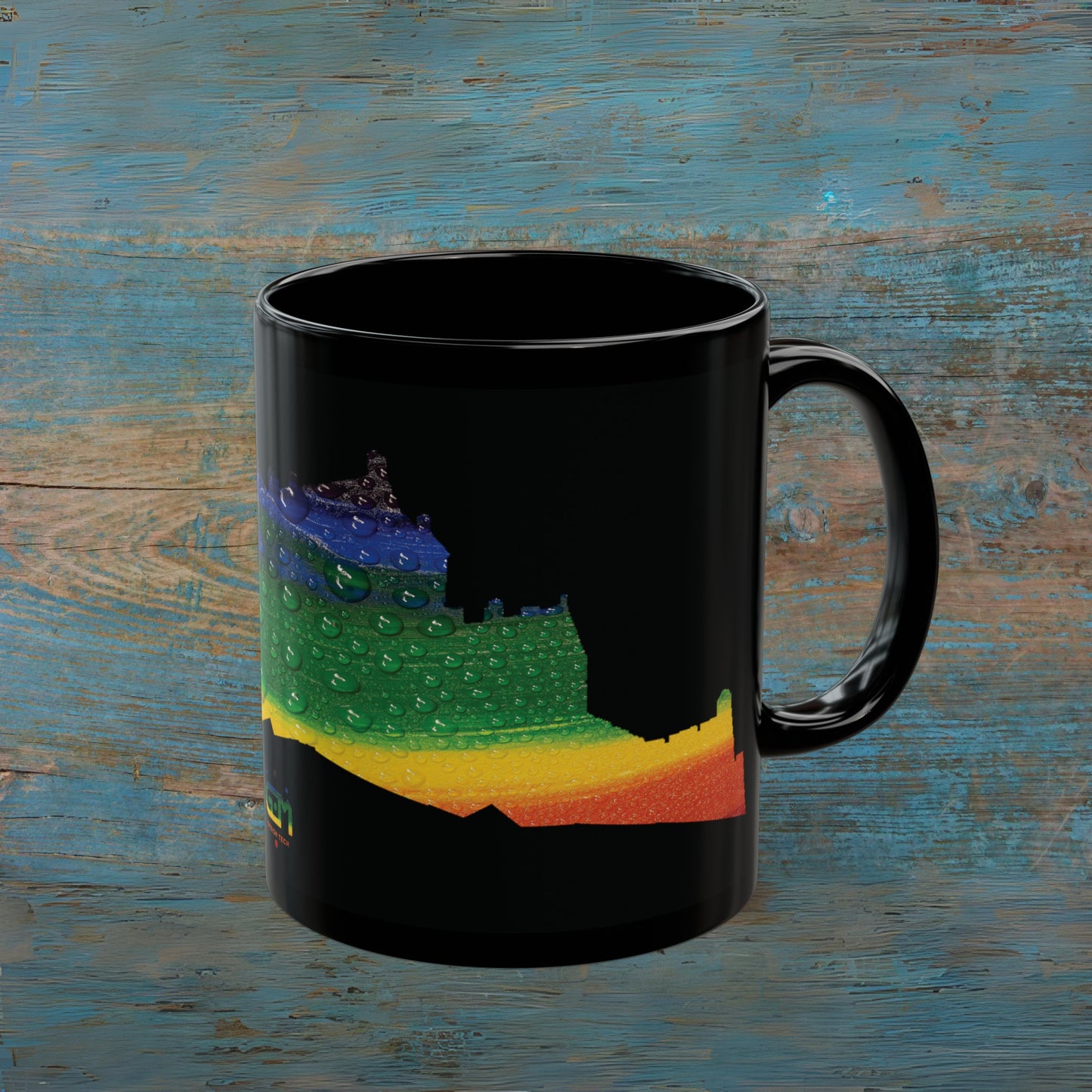 Edinburgh Castle Pride Rain Art Mug, Black