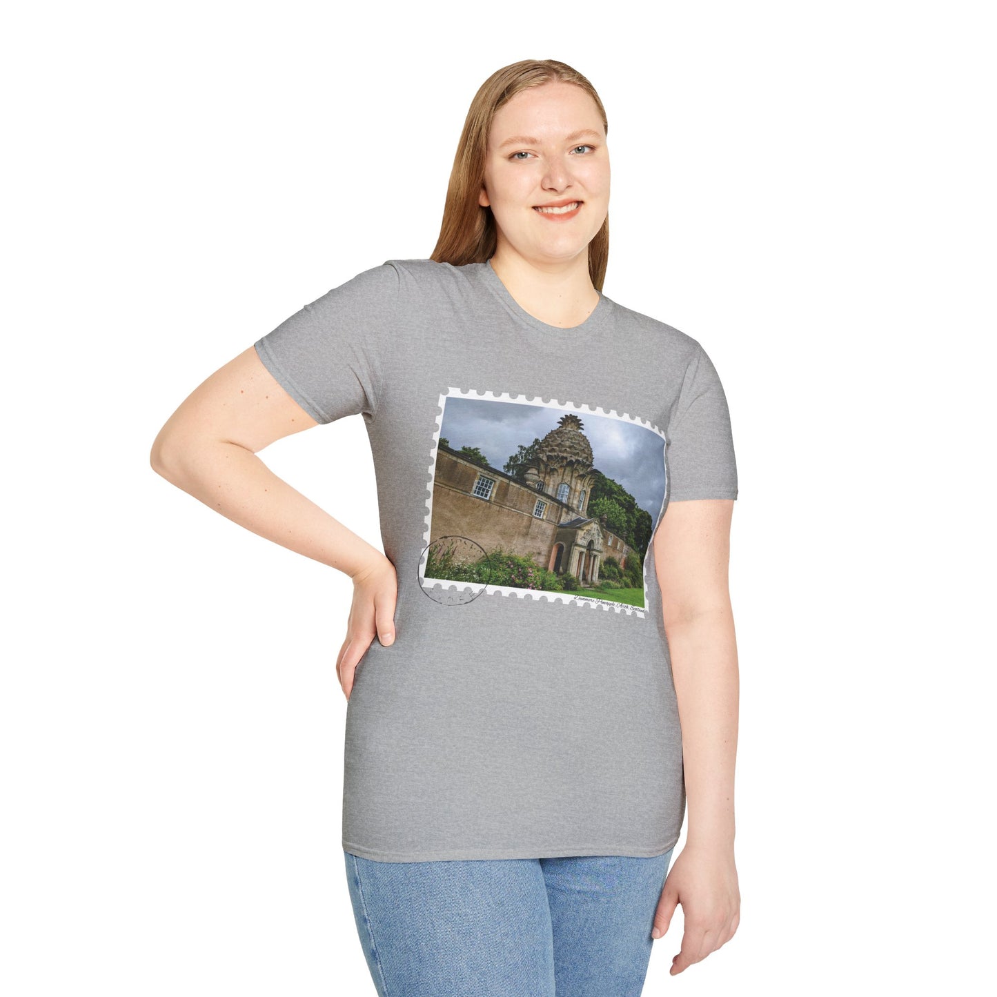 Postcard Dunmore Pineapple Photo Softstyle T-Shirt, Unisex Tee, Scotland Shirt, Various Colours