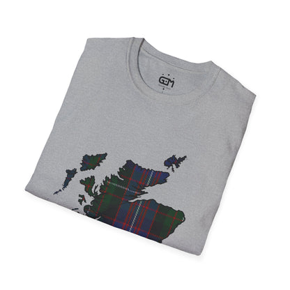 Scotland Tartan Map Softstyle Unisex T-Shirt - Rankin Tartan Tee