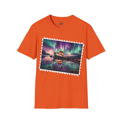 Postcard Eilean Donan Castle Art Softstyle T-Shirt, Unisex Tee, Scotland Shirt, Various Colours