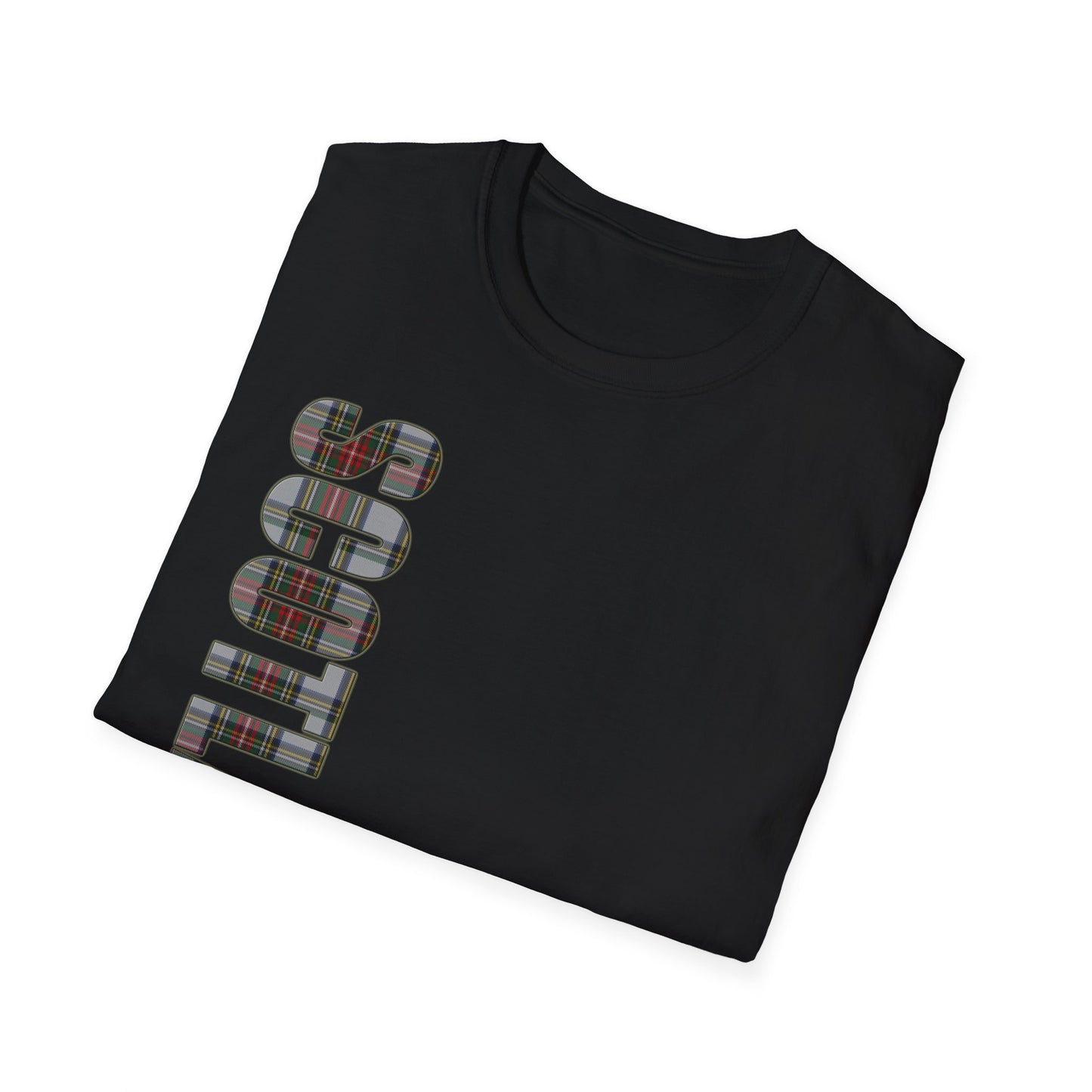 Tartan Scotland Lettering Softstyle Unisex T-Shirt, Stewart Dress Tartan Tee