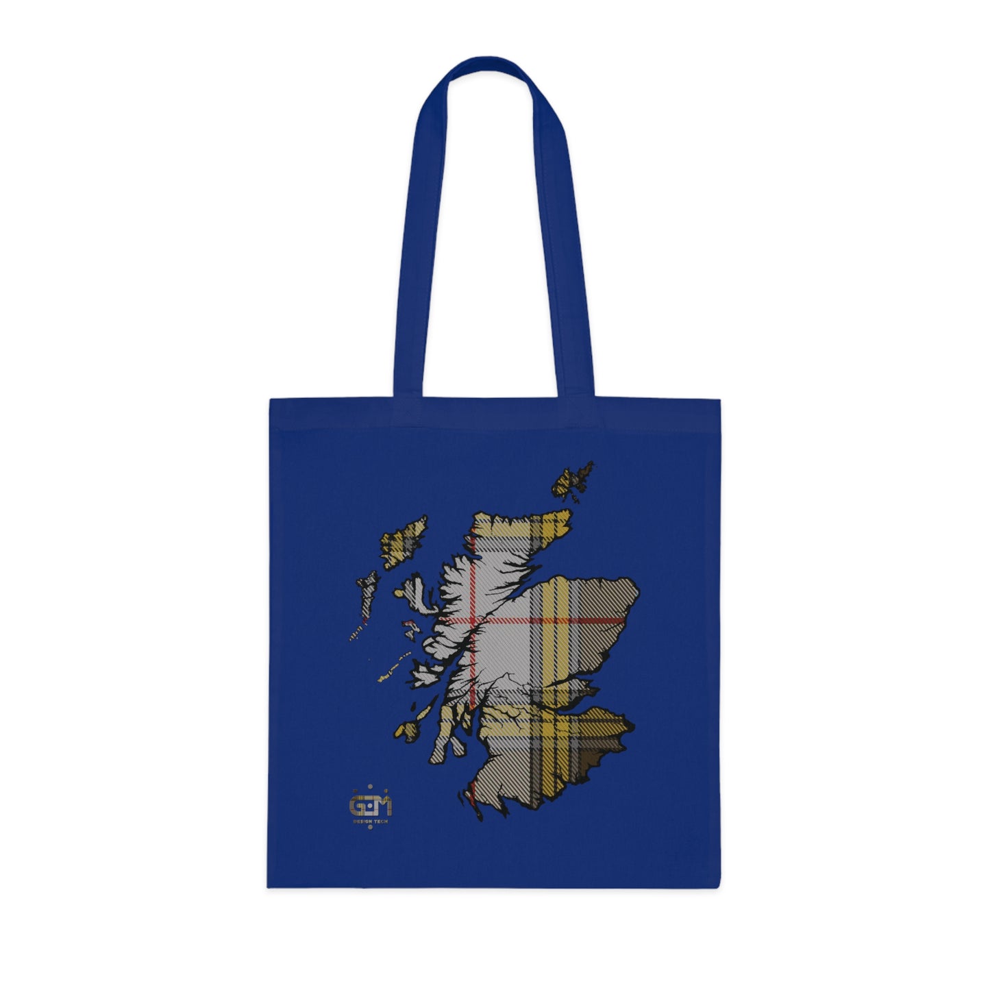 Reversible Scotland Tartan Map Cotton Tote Bag - Buchanan Tartan