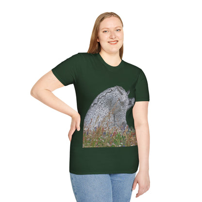 Kelpies with Meadow No Sky Photo Softstyle T-Shirt, Unisex Tee, Scottish Landmarks, Various Colours