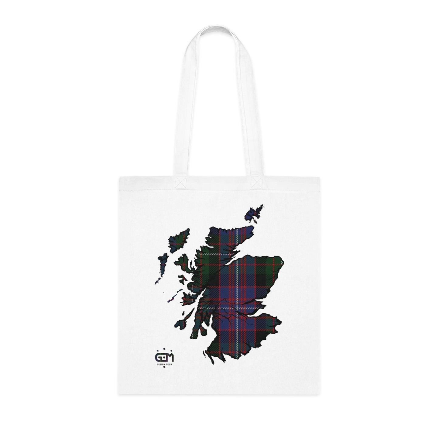 Reversible Scotland Tartan Map Cotton Tote Bag - Rankin Tartan