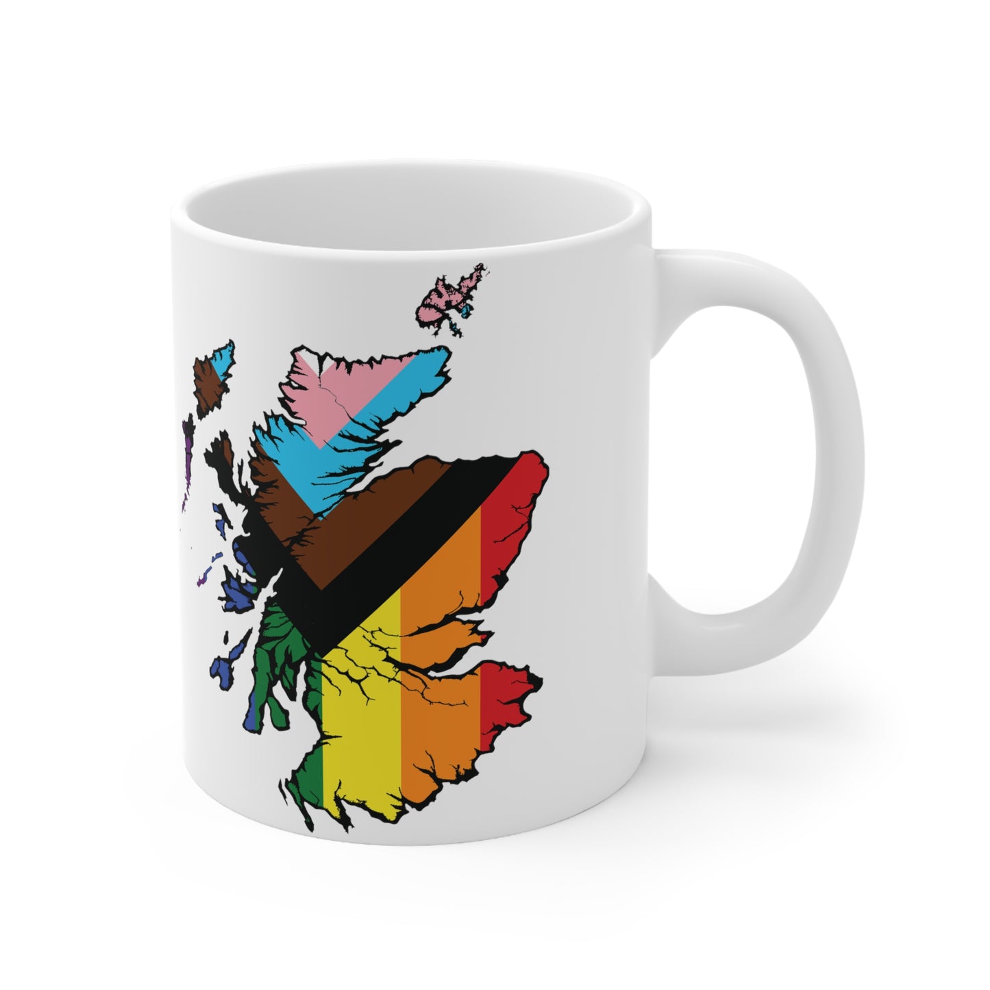 Scotland Map Pride Progress Mug, White