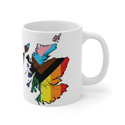 Scotland Map Pride Progress Mug, White