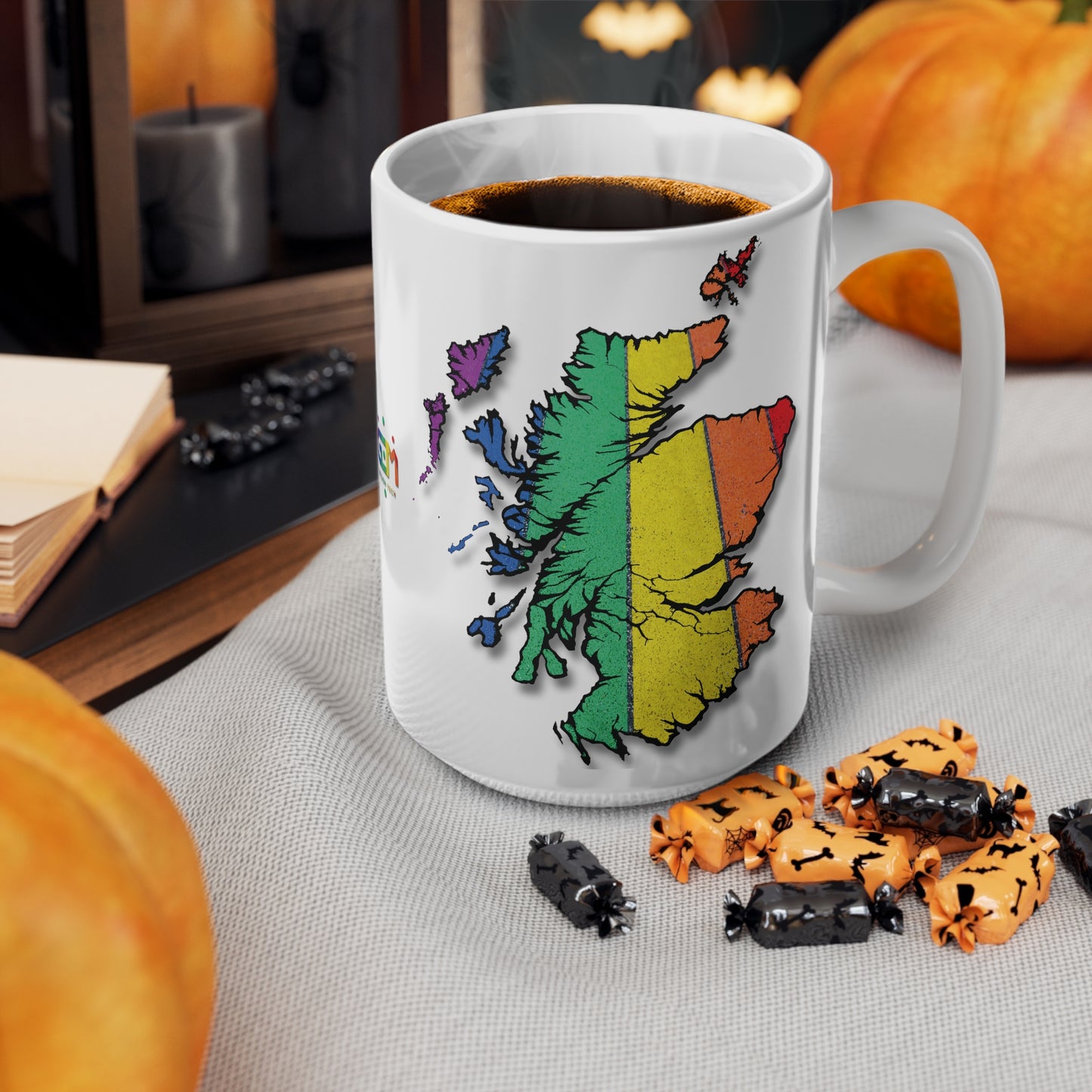 Scotland Map Pride Road Mug, White