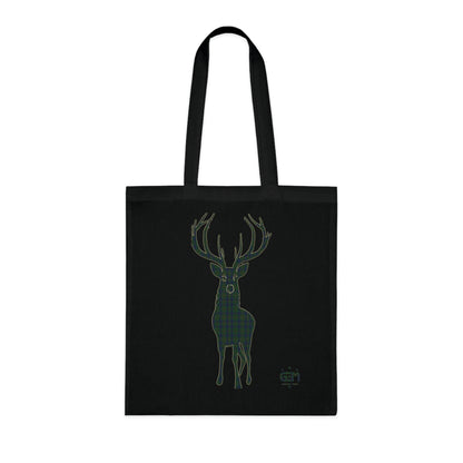 Reversible Scotland Tartan Stag Cotton Tote Bag - Kennedy Tartan