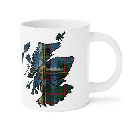 Scotland Tartan Map Mug - Anderson Old Tartan, Various Sizes