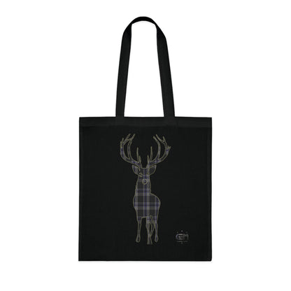 Reversible Scotland Tartan Stag Cotton Tote Bag - Hood Tartan