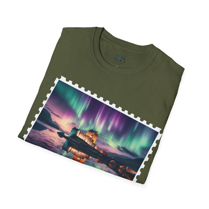 Postcard Eilean Donan Castle Art Softstyle T-Shirt, Unisex Tee, Scotland Shirt, Various Colours